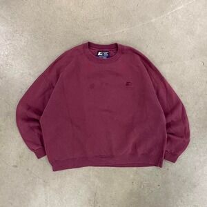 Vintage 90s Starter Heavyweight Burgundy Blank Crewneck Size XL
